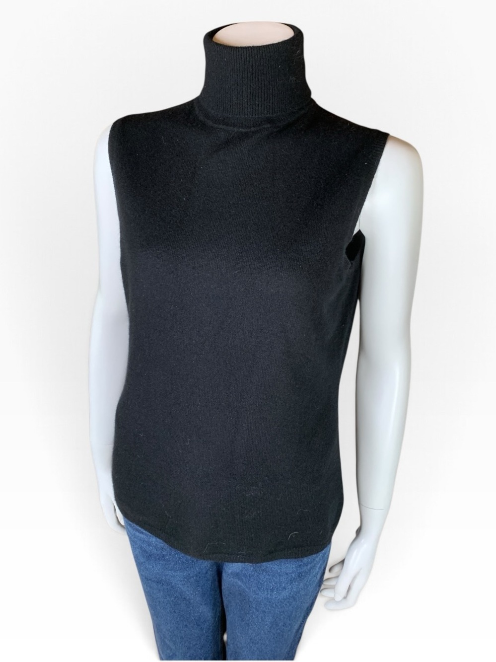 Black 2-Ply Cashmere Turtleneck 100% Cashmere Size Large Made in Thailand